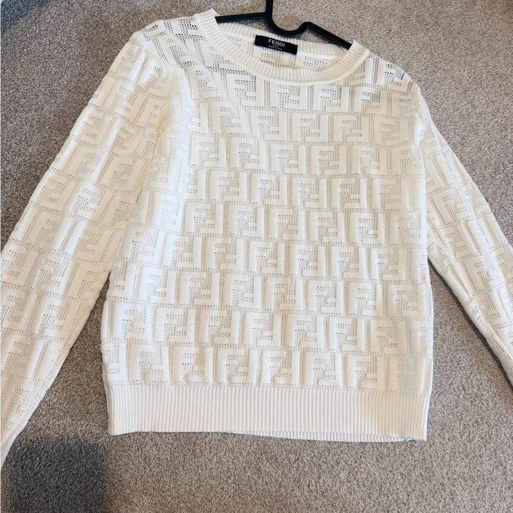 White Fendi long sleeve shirt